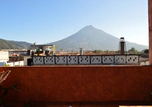 Rooftop terrace - Fuego Volcano view