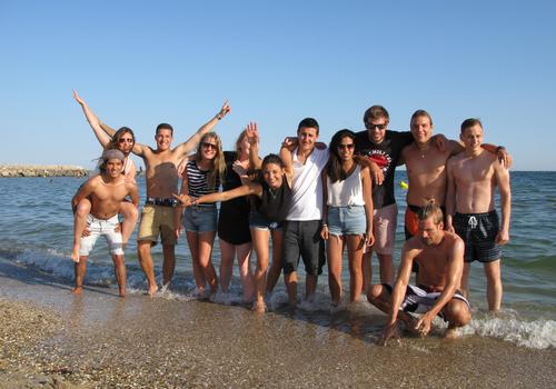 Étudiants à la plage